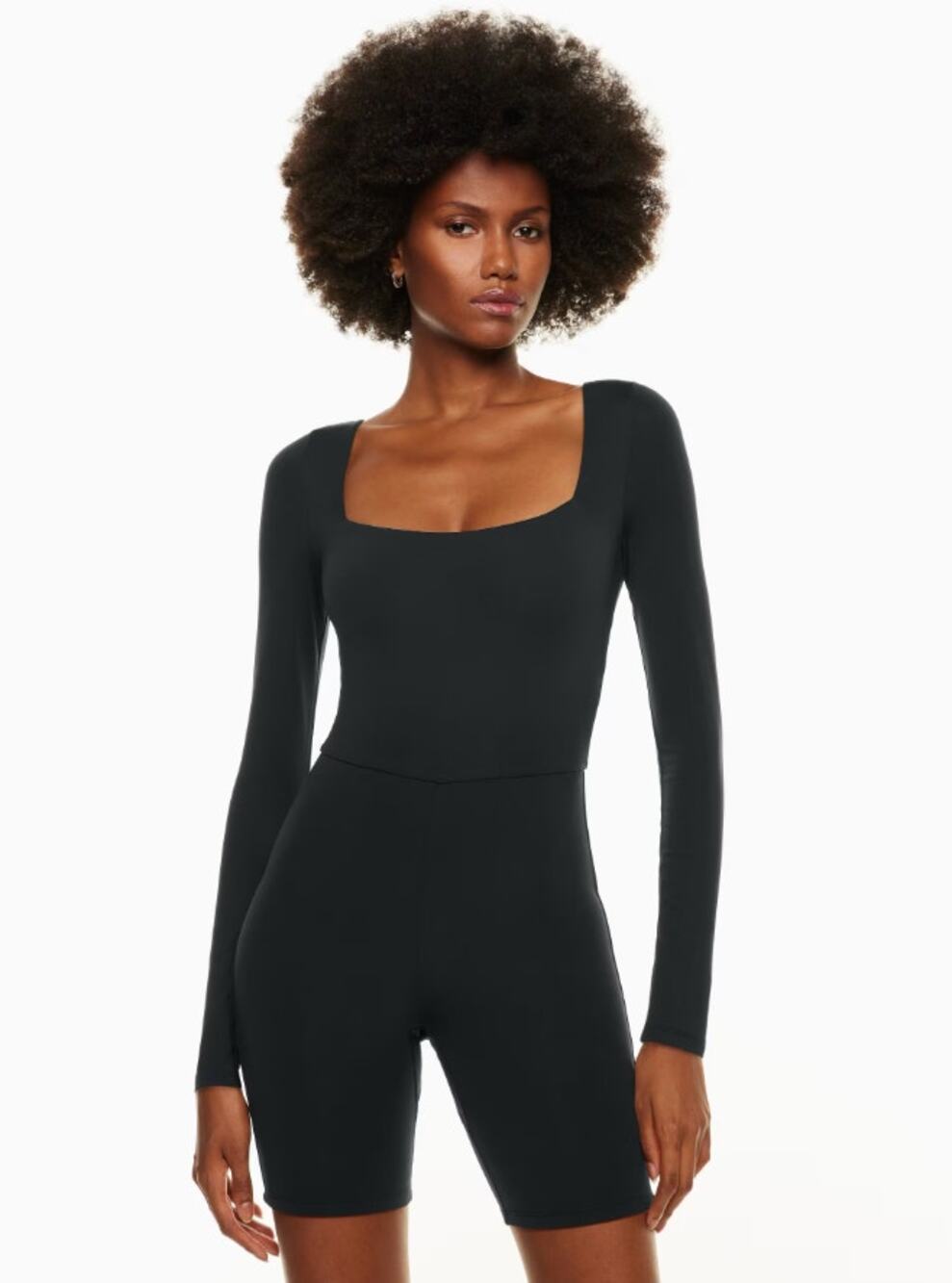 Aritzia Babaton Contour Black Long Sleeve One Piece Romper Active Women size XS